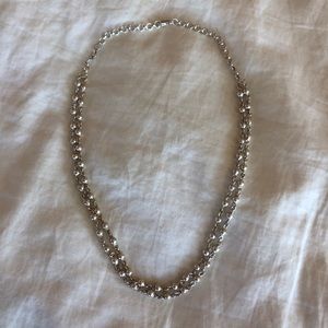 {Vintage} Silver Tone Beaded Necklace